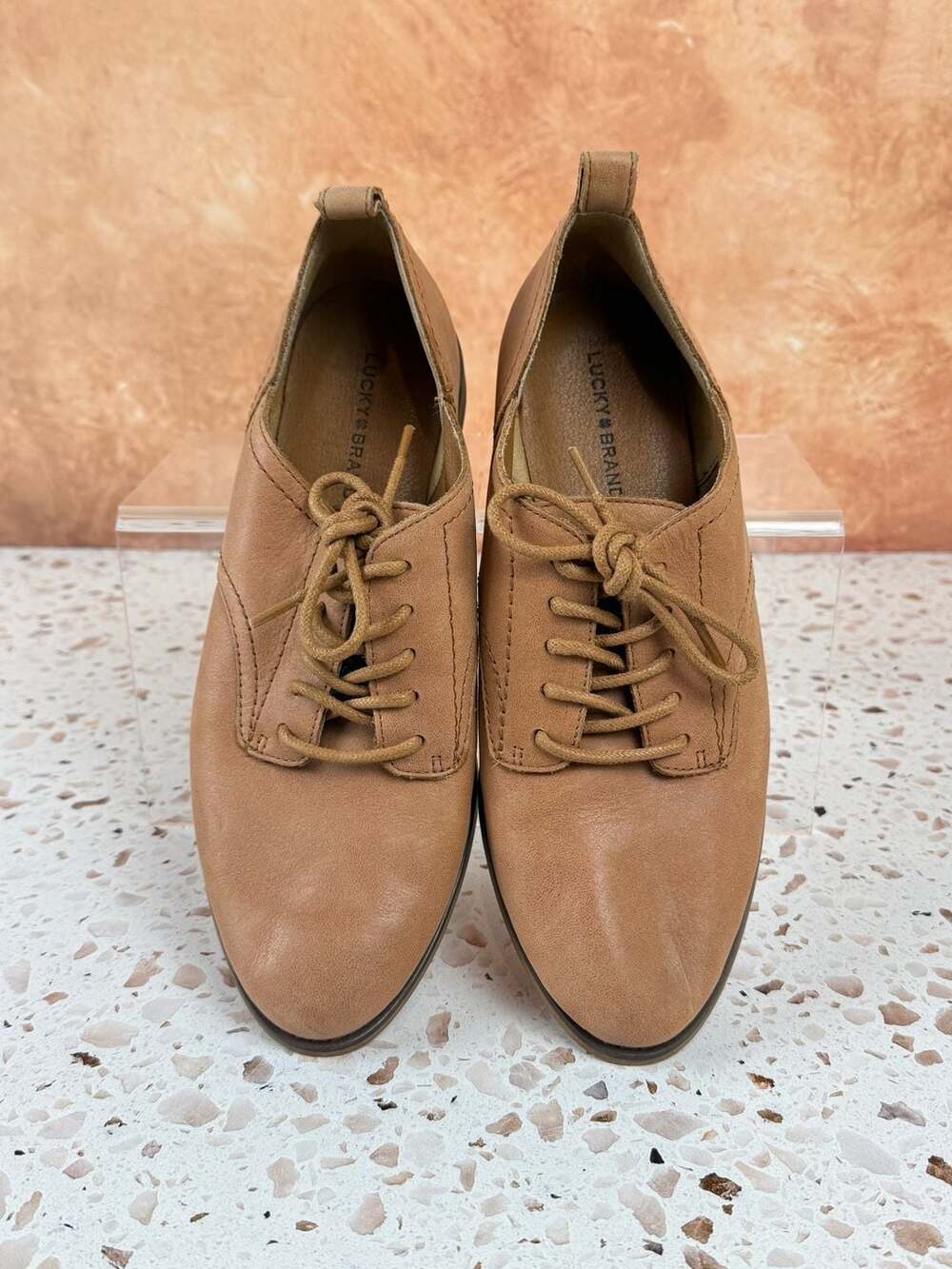 Lucky Brand Lpetina Size 8 / 39 Tan Leather Oxford Lace-Up Shoes